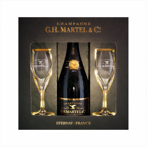 Champagne Martel Prestige Brut Pack 2 Copas 75cl 12% (Estojo Dourado)
